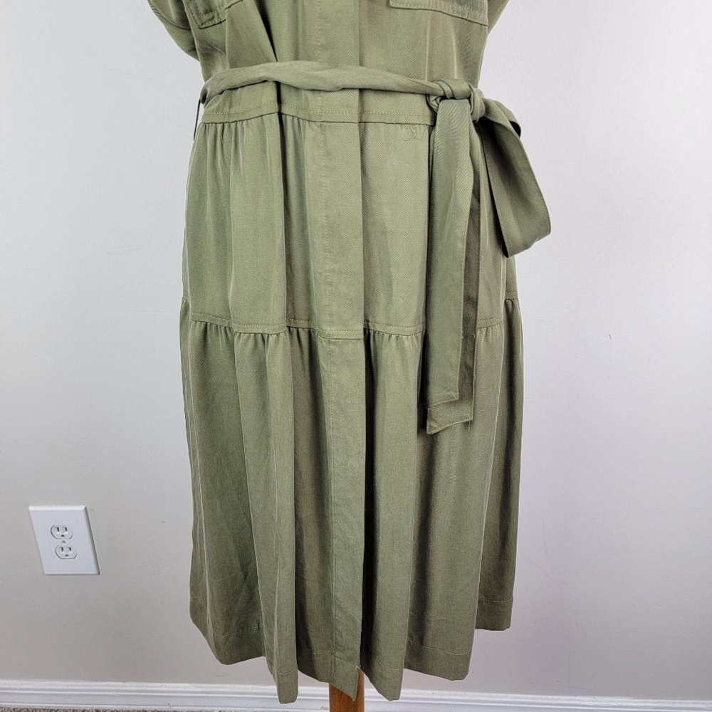 Maison Jules Plus Size Olive Green Utility-Pocket Shirt Dress Size XXL - Picture 3 of 12